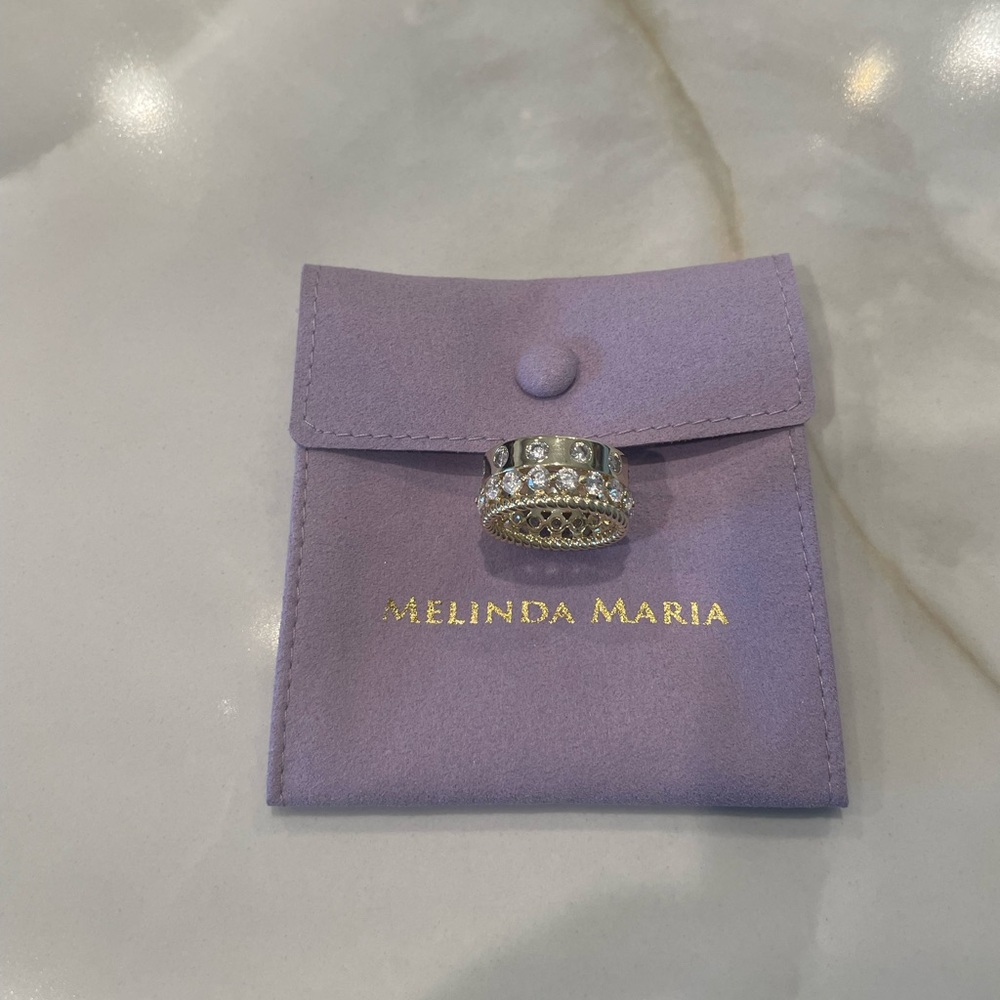 NWOT Melinda Maria Gold “Ashley Venice Ring” Size 8 - Picture 5 of 7